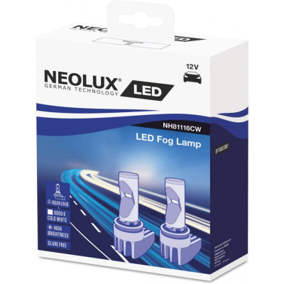 LED лампа Neolux NH81116CW H8/H11/H16 PGJ19-1 10W 12V 6000K