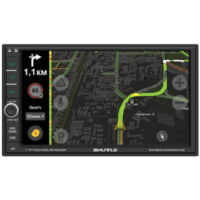 Автомагнітола SHUTTLE SDUA-7050 Black/Green Автомагнітола SHUTTLE SDUA-7050 Black/Green