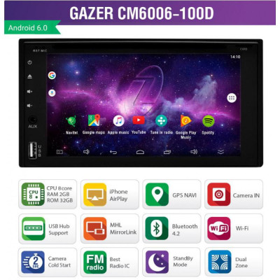 Автомагнітола Gazer CM6006-100D Автомагнітола Gazer CM6006-100D