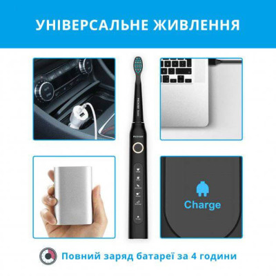 Набор электрических зубных щеток PECHAM Black and White Travel Set PC-084