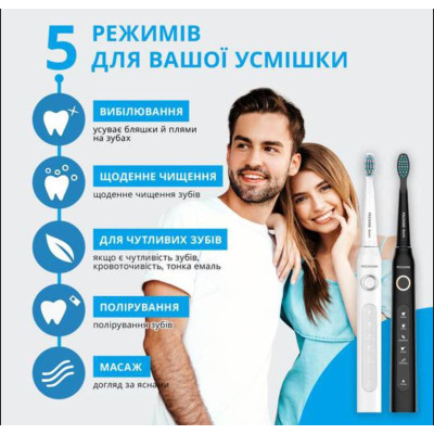 Набор электрических зубных щеток PECHAM Black and White Travel Set PC-084