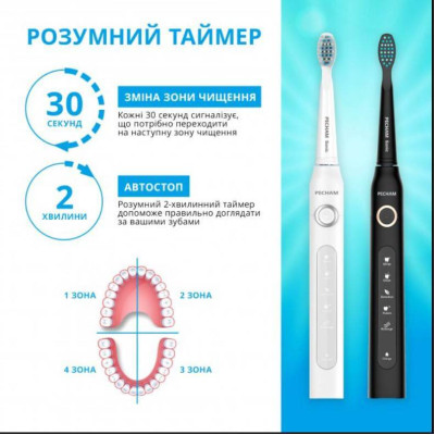 Набор электрических зубных щеток PECHAM Black and White Travel Set PC-084