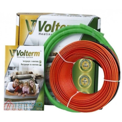 Тепла підлога Volterm 3,8м²-4,8м²/680 Вт (38м) нагрівальний кабель HR18 Вт/м