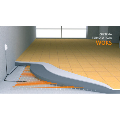 Тепла підлога WOKS 10 тонкий двожильний кабель 1475 Вт, 9,9 - 18,4 м²