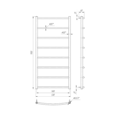 Сушка для рушників Mario Класик HP 1100x530/500 Сушка для рушників Mario Класик HP 1100x530/500
