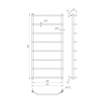 Сушка для рушників Mario Трапеція HP 1100x530/500