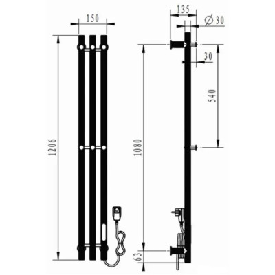Полотенцесушитель Solray XN-BK-605 Black Полотенцесушитель Solray XN-BK-605 Black