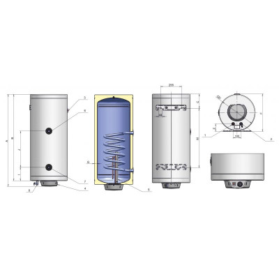 Бойлер Eldom Thermo 80 SLIM 1.5 kW 72268GTR Бойлер Eldom Thermo 80 SLIM 1.5 kW 72268GTR