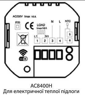 Монтаж терморегулятора Castle AC8400H Wi-Fi Серебро