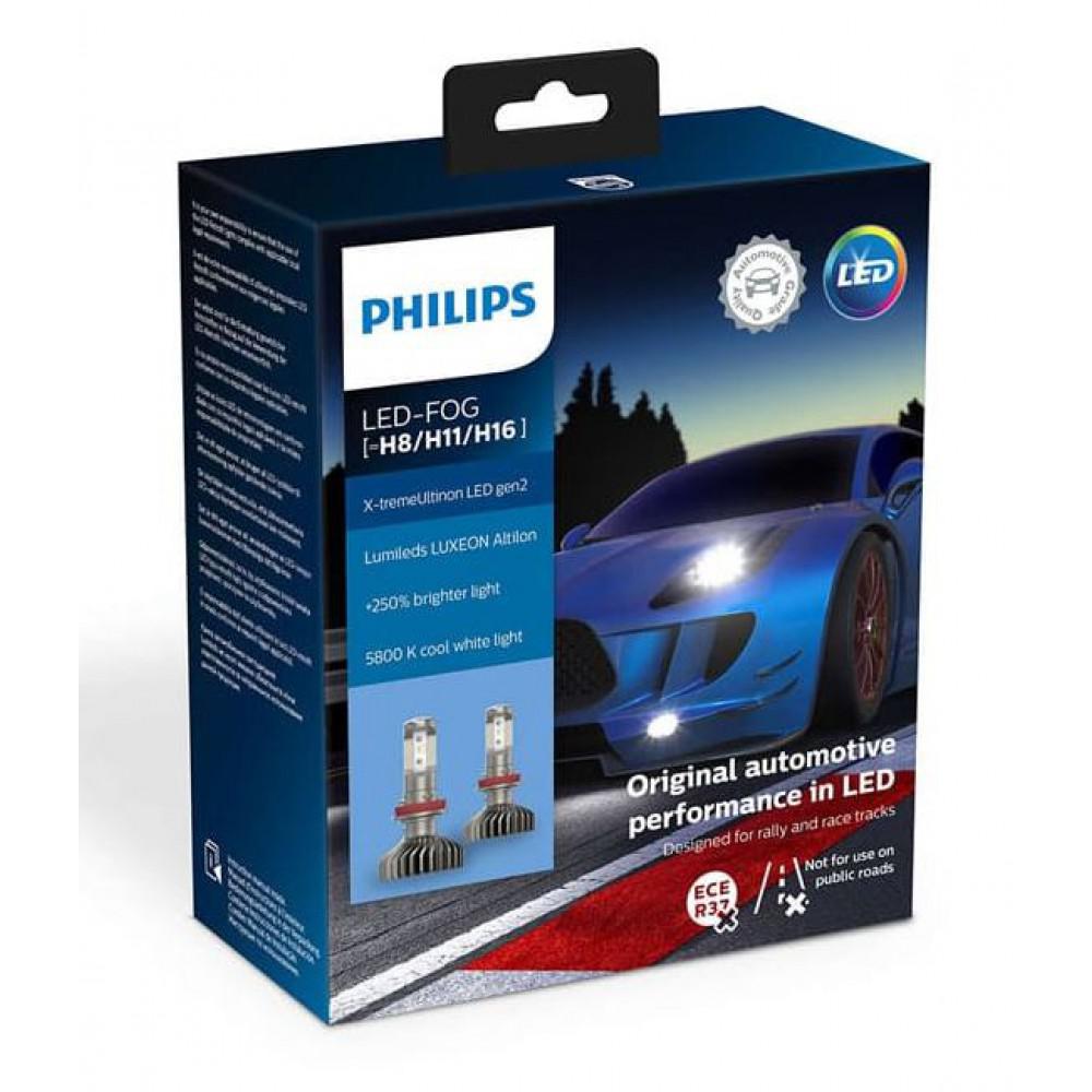 Фото LED лампа Philips H8/H11/H16 X-tremeUltinon LED Gen2 +250% 5800K 11366XUWX2 (2 шт) - teplahatka.com. Фото N2