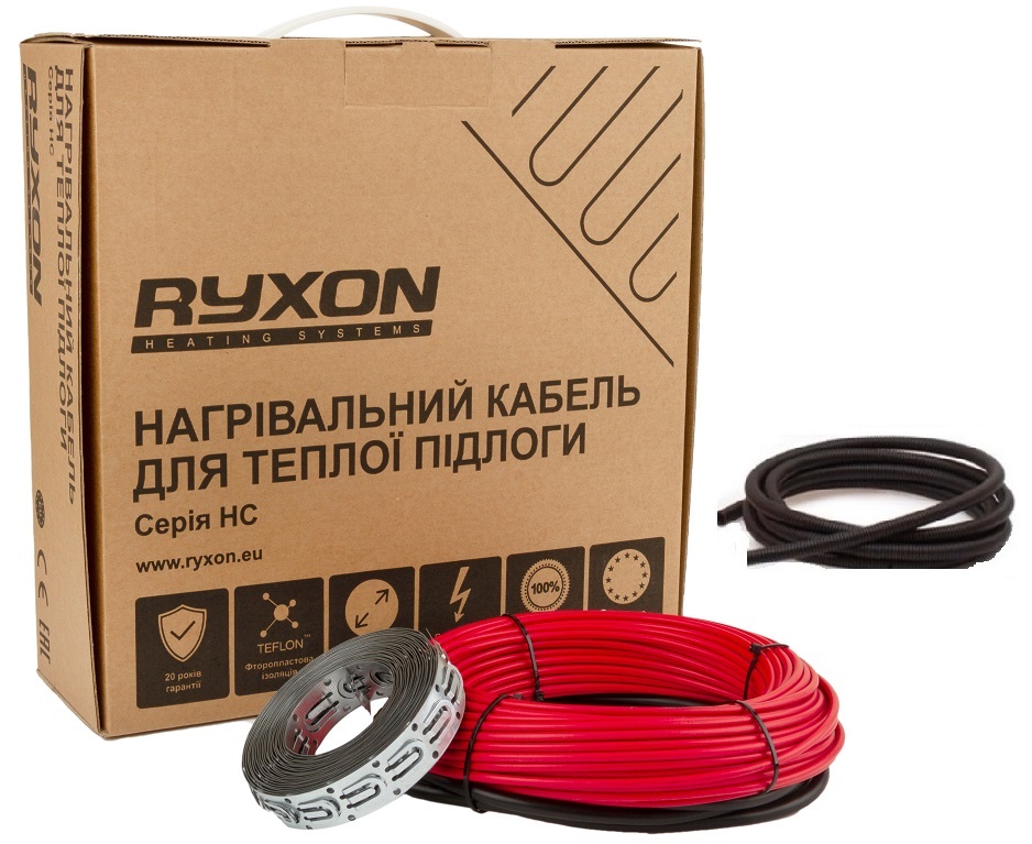 Фото Электрический теплый пол Ryxon 9,0м²-11,2м²/ 1800 Вт (90м) двухжильный нагревательный кабель в интернет-магазине Тепла Хатка