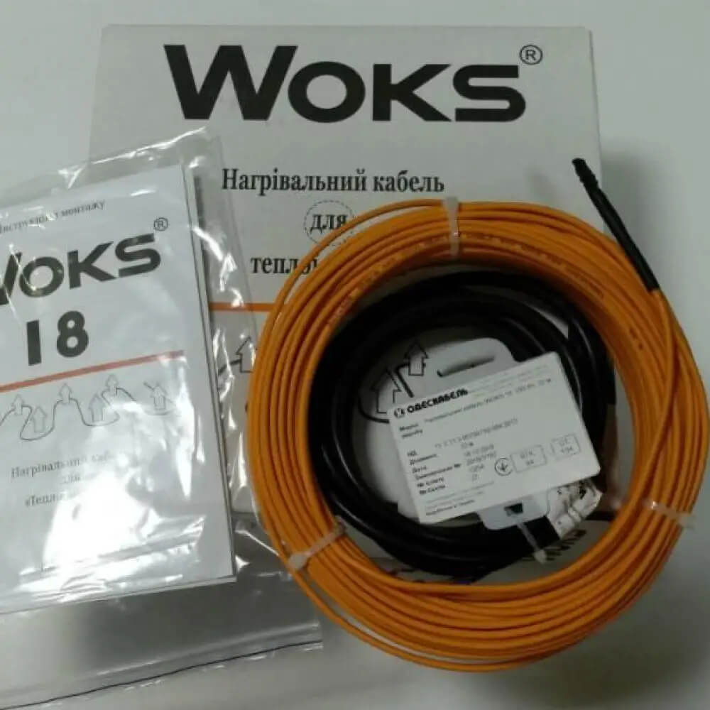 Фото Теплый пол WOKS 18 двухжильный кабель 1100 Вт, 5,2 - 7,5 м² в интернет-магазине Тепла Хатка. Фото N4