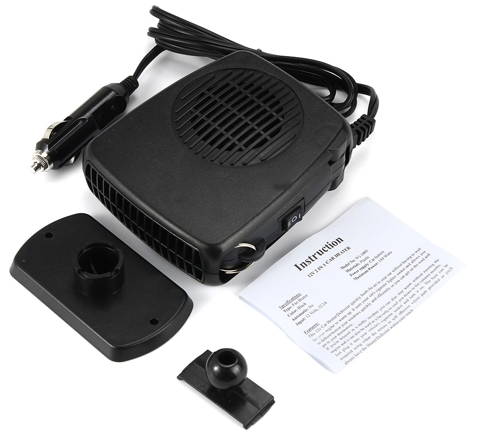 Комплектация обогревателя салона Zeepin Car Portable Heater 2 в 1 12V 150W Черный